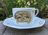 Rain Frog Porcelain Teacup and Saucer