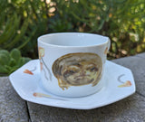 Rain Frog Porcelain Teacup and Saucer